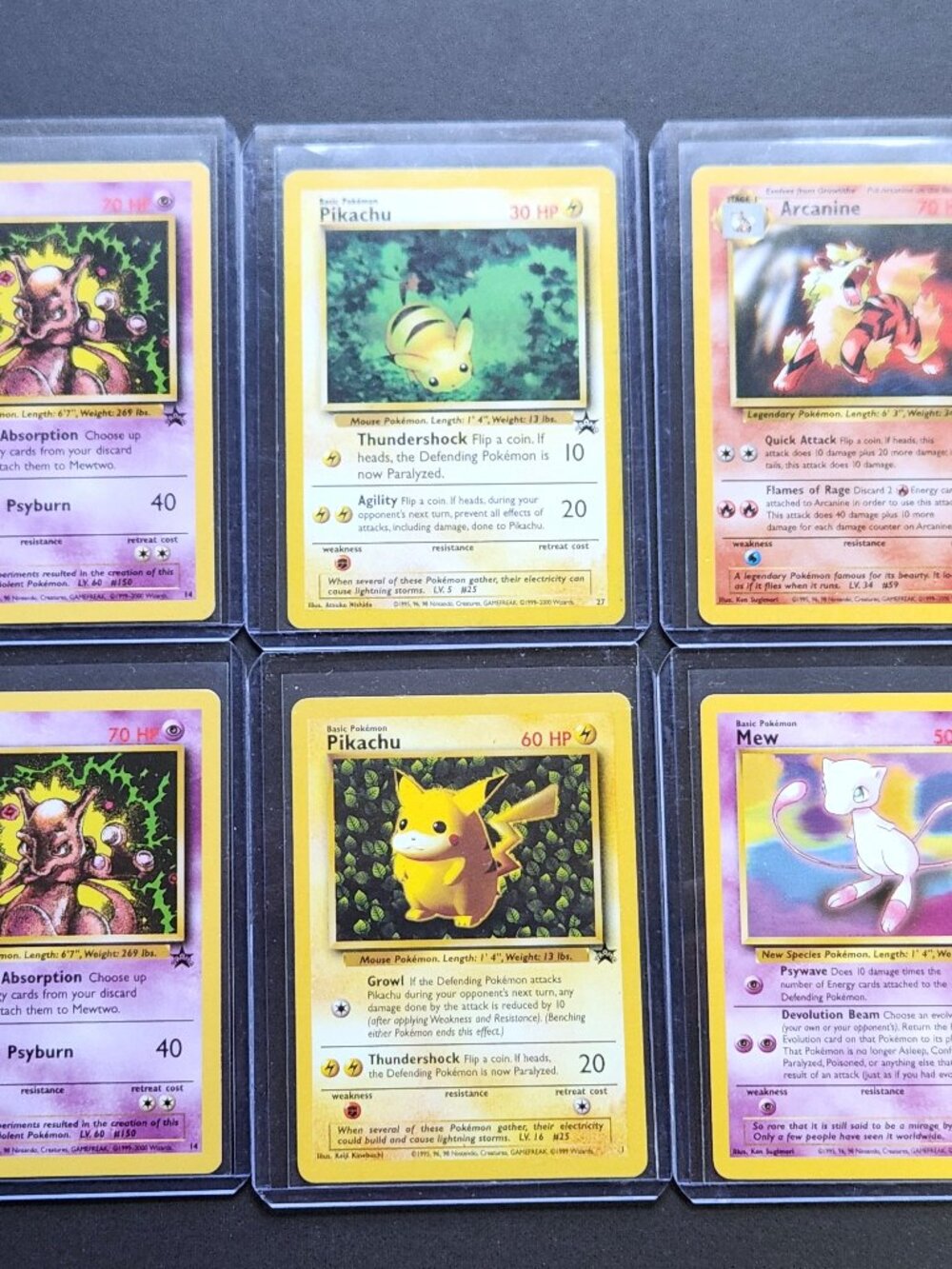 Pokemon Cards Black Star Promo Lot Pikachu Mewtwo Mew Arcanine WOTC Wizards Lot